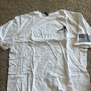 Gildan White Tee with Black Graphic